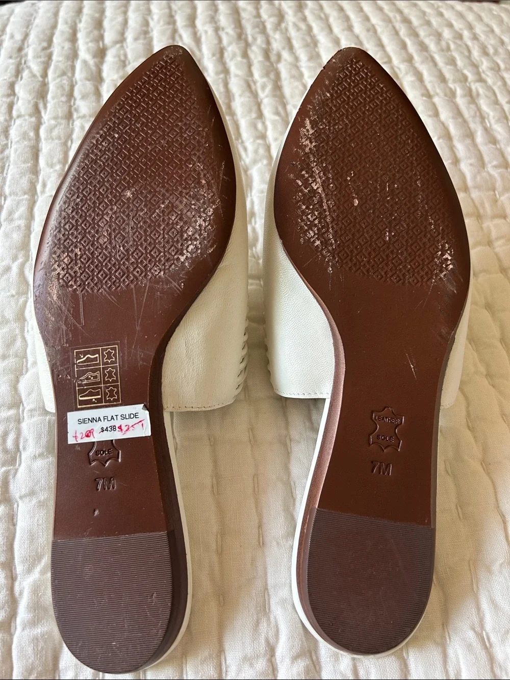 Tory Burch Ivory Braided Leather Slide Mules